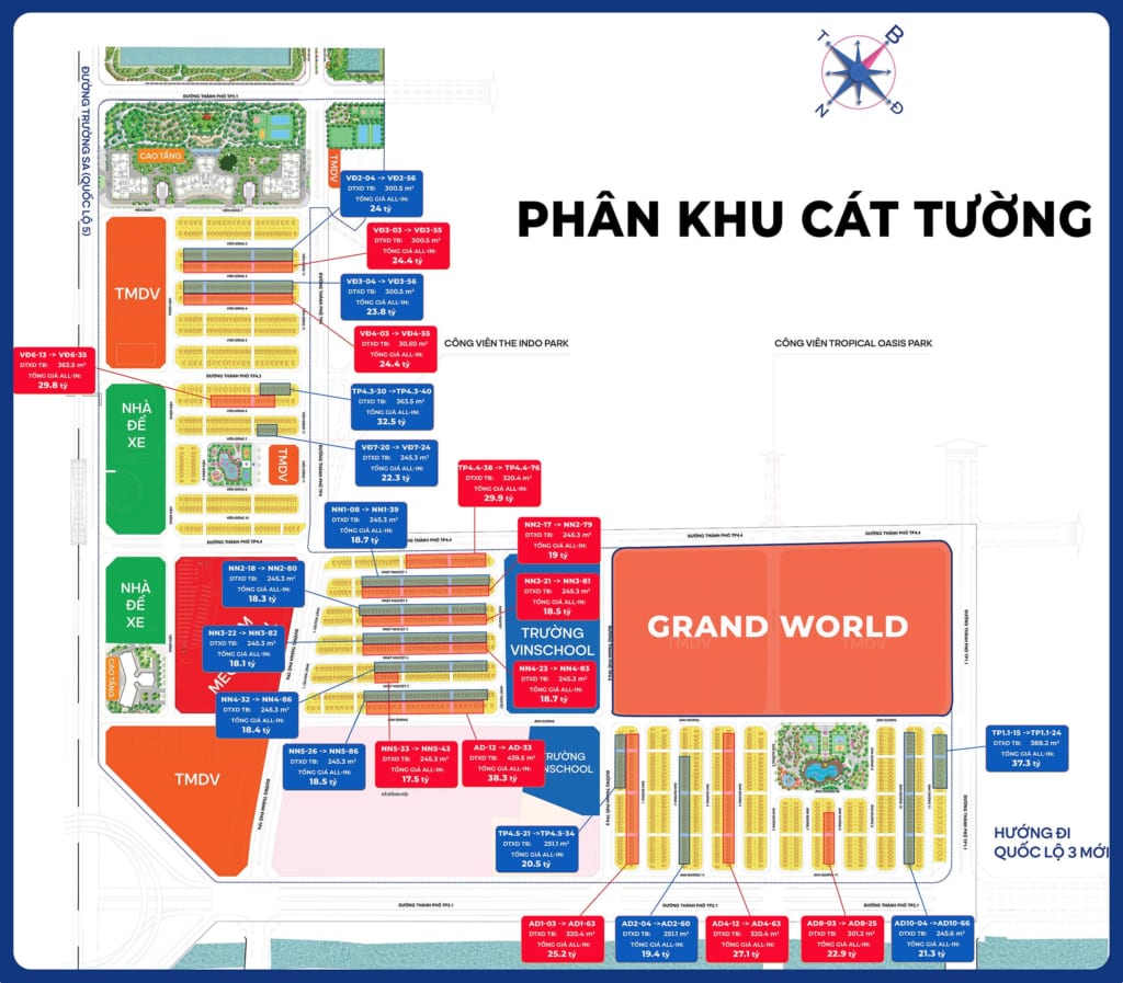 Giá bán biệt thự phân khu Cát Tường Vinhomes Cổ Loa