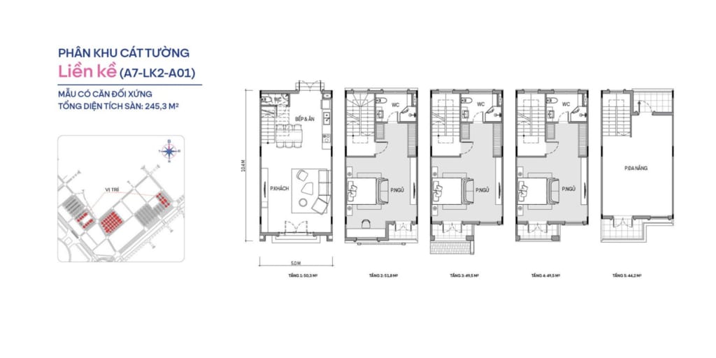 Thiết kế mặt bằng liền kề Cát Tường Vinhomes Cổ Loa